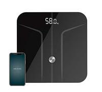 Cecotec Pèse-personne Surface Precision 9750 Smart Healthy, Fonction de bio-impédance, connectivité via Bluetooth et surface en verre trempé (Serie 9700, Noir)