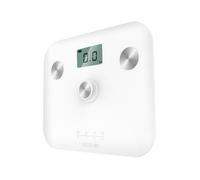 Cecotec Balance Pèse-personne avec bouton-poussoir EcoPower 10100 Full Healthy White, Surface en verre trempé très sécurisée et capteurs de précision, Grand écran LCD, de 8 kg jusqu’à 180 kg