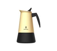 Cecotec Cafetière Italienne Piccolina 600 Beige. 300ml, 6 Tasses de Café, Acier Inoxydable, Compatible Toutes Surfaces, Filtre Premium, Valve de Sécurité, Poignée Thermorésistante, Design Élégant