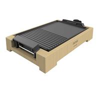 Cecotec Plancha électrique Tasty&Grill 2000 Bamboo Black. Puissance de 2000 W, Structure en bambou. Thermostat réglable, Surface Mixte, Convient au lave-vaisselle
