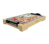 Cecotec Plancha électrique Tasty&Grill 2000 Bamboo MixStone. 2 000 W, structure bambou, thermostat réglable, surface mixte grill et plancha, revêtement RockStone, passe au lave-vaisselle