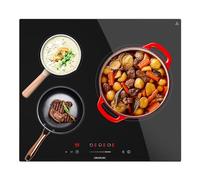 Cecotec Plaque à Induction 3 Zones de Cuisson Bolero Squad I 3001 Max, Puissance 6600W, 9 Niveaux de Puissance, KidBlock, Arrêt Automatique, Minuteur, Contrôle Tactile