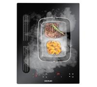 Cecotec Plaque à Induction Compacte avec Hotte Intégrée 40 cm Bolero Squad IH 2200 FullFlex ShieldGlass. 3500 W, 9 Niveaux, Booster, Kidlock, Aspiration 500 m³/h avec 4 Vitesses, Touch Control