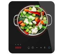 Cecotec Plaque à Induction Portable 1 Feu Full Magma Single. 2000W, Design en Verre Émaillé, 10 Niveaux de Puissance, Commande Tactile, Température Ajustable, Protection contre la Surchauffe