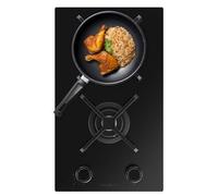 Cecotec Plaque de Cuisson à Gaz Bolero Squad G 2400S Nano Glass avec 2 Foyers, 5,2 Kw, Grilles en Fonte, Foyer à Triple Anneau, Allumage Électronique, Système de Sécurité des Valves, Conversion au Gaz