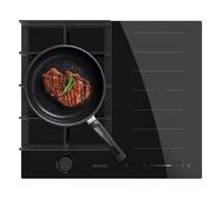 Cecotec Plaque de Cuisson à Induction et à Gaz Bolero Squad Gi 3500 Hybrid Fullflex, 3,4 Kw, 9 Vitesses, Fonctions Booster,Maintien au Chaud et Stop&Go, Zone Fullflex, Système de Sécurité des Valves