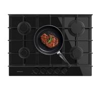 Cecotec Plaque de gaz 5 feux Bolero Squad G 5400F Glass Black 104kW Verre noir Grilles fonte Brûleur WOK