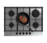 Cecotec Plaque de Gaz 5 Feux Bolero Squad G 5400F Inox, 10,4kW, Acier Inoxydable, Grilles en Fonte, Brûleur WOK Triple, Allumage Électronique, Sécurité Valves, accessoire de conversion