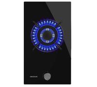 Cecotec Plaque de Gaz Butane et Naturel 1 Feu Bolero Squad G 1200S Glass Black. 3500 W, Verre Noir, Grilles Individuelles en Fonte, WOK Triple Couronne, Allumage Électrique, Système de Sécurité