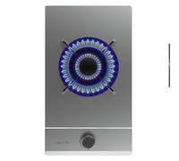 Cecotec Plaque de Gaz Butane et Naturel 1 Feu Bolero Squad G 1200S Inox. 3500 W, Acier Inox, Grilles Individuelles en Fonte, Brûleur WOK Triple Couronne, Allumage Électrique, Système de Sécurité