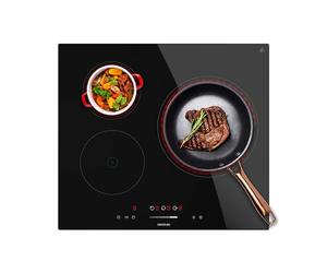 Cecotec Plaque de Vitrocéramique 3 Feux Bolero Squad V 3100, 5700W | 9 Niveaux de Puissance, Contrôle Tactile, Sécurité Enfants, Minuterie Intégrée, Système Keep Warm, Fonction Stop&Go