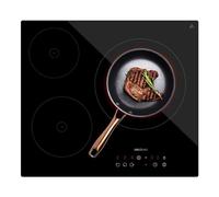 Cecotec Plaque Vitrocéramique 3 Feux Bolero Squad V 3001. Puissance Maximale de 5700W avec 9 Niveaux de Puissance, Commande Tactile, Programmable, Détecteur de Poêles, Diamètre de 16-20-30 cm