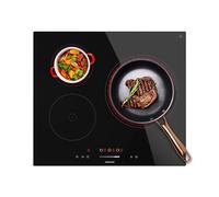 Cecotec Plaque Vitrocéramique Bolero Squad V 3100. Plaque vitrocéramique avec 3 zones, puissance de 5700W, 9 niveaux, minuterie individuelle, Stop&Go, sécurité enfants et indicateur de chaleur.
