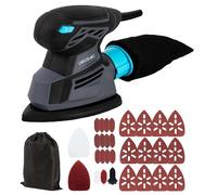 Cecotec Ponceuse Électrique avec Câble PerfectSurface 125 Delta EasyGo, 130W, 13500rpm, Design Triangulaire, Réservoir Intégré, Inclut Accessoire FingerDetail, 12 Abrasifs et Sac de Transport