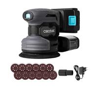 Cecotec Ponceuse Rotative à Batterie 21V, 2000mAh PerfectSurface 2120 Rotate. 13000 tr/min, 12 rechanges, Réservoir à poussière, Connexion pour Aspirateur, Double Mouvement Excentrique, 26000 mvt/min
