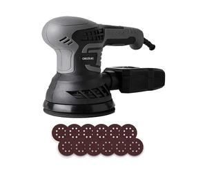 Cecotec Ponceuse Rotative PerfectSurface 350 Rotate. 350W, 13000 tr/min, 12 Rechanges, Réservoir à Poussière, Connexion pour l'Aspirateur, Double Mouvement Excentrique, 26000 mvt/min, Câble de 3m