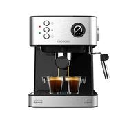 Cecotec Machine à Café Espress Power Espresso 20 Professionale, 850 W, 20 bars de Pression, Manomètre, 1,6L, Bras Double Sortie, Buse Vapeur, Plateau Réchauffe-Tasses, Finitions en Acier Inoxydable