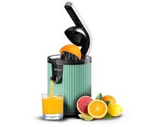 Cecotec Presse-agrumes électrique à bras pour oranges et agrumes Xqueeze RetroJuice 600 Green. 600W, Style rétro, filtre en acier inox, cône plastique, levier pour extraire la pulpe, Anti-gouttes