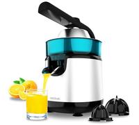 Cecotec Presse-Agrumes Électrique EssentialVita Hyden 120 Steel. Oranges et Agrumes, 120W, 2 Cônes Détachables de Tailles Différentes, Grand en Acier Inoxydable et Petit en Plastique, 250 ml