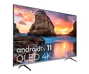 Cecotec QLED 55" Smart TV V1 Série VQU10055. 4K UHD, Android 11, Frameles Design, MEMC, Dolby Vision et Dolby Atmos, Large Gamme de Couleurs, modèle 2023
