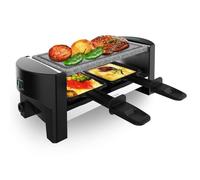 Cecotec Raclette Cheese&Grill 3200 Pocket AllStone. 2 Personnes, 320W, Finition en Acier Inoxydable, Plaque de Gril en Pierre Antiadhésive, Comprend 2 Poêles et 1 Spatule