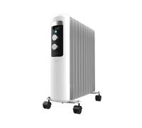 Cecotec Radiateur Électrique à Huile Basse Consommation de 11 Modules ReadyWarm 11050 Space White. 2500W, 3 Niveaux de Puissance, Système de Sécurité et Roulettes, Idéal pour 25 m², Blanc