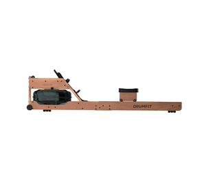 Cecotec Rameur pour Maison Résistance à l'eau Drumfit Rower 20000 Neptune Wood. Finition Bois, Réservoir de 13 l, App, Selle Réglable, Écran LCD, Support Appareils, Double Guidon