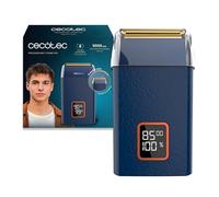 Cecotec Rasoir à Lame Professionnel PrecisionCare X-Trimm Pro. Corps en Cuir, Moteur 9000 tr/min, 3 Vitesses, Lames en Titane, Écran LED avec% de Batterie et RPM, Autonomie 2h, Couvercle