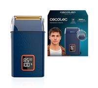 Cecotec Rasoir à Lame Professionnel PrecisionCare X-Trimm Shave. Corps en Cuir, Moteur 9000 RPM, 3 Vitesses, Lames en Titane, Écran LED, Autonomie de 2h, Capot Protecteur et Sac de Voyage