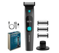 Cecotec Rasoir Facial PrecisionCare OneShave Screen, Lames en Acier Inoxydable, 3 Sabots (1/3/5 mm), Base de Rangement, Autonomie de 1,5 h, Résistance IPX7, Écran Intelligent