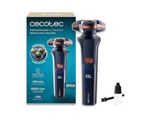 Cecotec Rasoir rotatif PrecisionCare Aluminium - Écran LED, 2 vitesses, Autonomie 2h - Noir et bleu