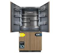 Cecotec Réfrigérateur 4 Portes Encastrable Total No Frost 526 L Bolero CoolSilver 4D BI 526 Elite D. 200 cm de Hauteur, 57 cm de Largeur Pure CoolMatrix, Freshness Flex HUB, CryoFreeze HUB