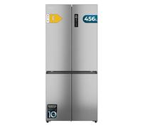 Cecotec Réfrigérateur 4 Portes Semi-Intégrable Total No Frost Bolero CoolMarket 4D 456 SBI Inox E, Extra Capacité Max 456 L, Hauteur 189 cm et 83 cm Largeur, MetalFlexCooling, Compresseur Inverter