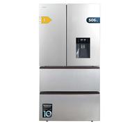 Cecotec Réfrigérateur à Double Porte en Inox avec Distributeur d'Eau de 510 L Bolero CoolMarket FD 510 WD Inox E. 183 cm de Hauteur, 84 cm de Largeur, Moteur Inverter Plus, NoFrost Total