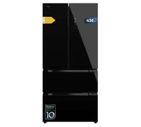 Cecotec Refrigerateur Congelateur 4 Portes Française Bolero CoolMarket FD 436 Black Glass E. Réfrigérateur 436L, verre noir, Total No Frost, MultiAirFlow, Inverter Plus, mode Vacances et alarmes