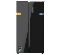 Cecotec Réfrigérateur Américain de 550 Litres Bolero CoolMarket SBS 550 Glass E. 177 cm de Hauteur et 90 cm de Largeur, Système Multi Air Flow, No Frost Total, Moteur Inverter Plus