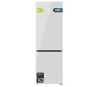 Cecotec Réfrigérateur Combi 456L Total No Frost Bolero CoolMarket Combi 456 White Glass C, Hauteur 201 cm et 59,5 cm Largeur, MAX INSIDE avec VIP tech, Compresseur Inverter Plus, Basse Consommation