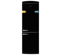 Cecotec Réfrigérateur combi rétro Bolero CoolMarket Combi Origin 294+ Black E. Réfrigérateur rétro noir, 294L, Total No Frost, classe E, Multi Cooling, Ultra Fresh, Multi Air Flow, Congélation Rapide.