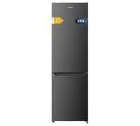 Cecotec Réfrigérateur combiné Bolero CoolMarket Combi 250 Dark E. 250L, Total No-Frost, classe D, Multi Airflow, congélation rapide, porte réversible, alarme de porte.