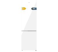 Cecotec Réfrigérateur combiné Bolero CoolMarket Combi 356 White Glass E. 356L, Total No Frost, Multi Airflow, Mode Vacances, Humidity Box, porte réversible, alarme de porte.