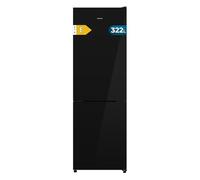 Cecotec Réfrigérateur Combiné Total No Frost de 322L Bolero CoolMarket Combi 322i Black Glass E. Hauteur 185,5cm, 59,5cm de Largeur, Technologie Multi Airflow, HumidityFlex HUB, LED Intérieur, Noir