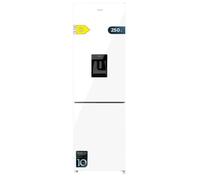 Cecotec Réfrigérateur combiné Bolero CoolMarket Combi 250 WD White Glass D. Inverter Plus, No Frost, Multi Airflow. Distributeur d'eau, porte réversible, LED, tiroir à humidité, casier à bouteilles.
