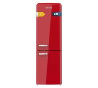 Cecotec Refrigerateur Congelateur Combiné 231L Bolero CoolMarket Combi Origin 231 NF Red E. Firgo Rétro Rouge,No-Frost,Multi Airflow,Humidity Box,Réversible, Alarme De Porte, LED Intérieure