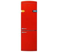 Cecotec Refrigerateur Congelateur Combiné Bolero CoolMarket Combi Origin 294+ Red E. Réfrigérateur 294L, rouge rétro, No Frost, Multi Cooling, Eco, alarme porte ouverte