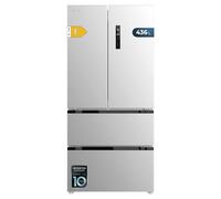 Cecotec Réfrigérateur Porte Française Inox 436L Bolero CoolMarket FD 436 Inox E, 183 x 83,6 cm, Basse Consommation, Compresseur Inverter Plus, Total No Frost, MultiAirFlow et Mode Vacances