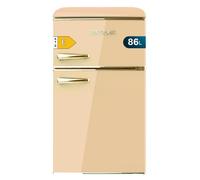 Cecotec Réfrigérateur Congélateur Bolero CoolMarket 2D Origin 86 Beige E. 86 L, Clayettes en Verre et Tiroir à Légumes, Classe E, Total No Frost, Contrôle de la Température, Lumière LED, Rétro