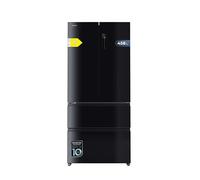 Cecotec Réfrigérateur Semi-Intégrable avec Porte en Verre Bolero CoolMarket F2D 458 SBI Black Glass D, 458L, 190 cm de hauteur, 83,3 cm de largeur, Classe D, Ultra Silencieux, Metal FlexCooling, Noir.
