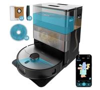 Aspirateur robot Conga X100 avec base autonettoyante et intelligence artificielle - moteur d'aspiration de 20 000 Pa