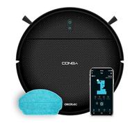 Cecotec Robot Aspirateur avec Navigation Gyroscopique et App Conga M10 X-Treme. 2000Pa, Balaye, Aspire, Lave et Passe la Serpillière, Autonomie 120min, Capteurs Anti-Chute et 2 Brosses Latérales