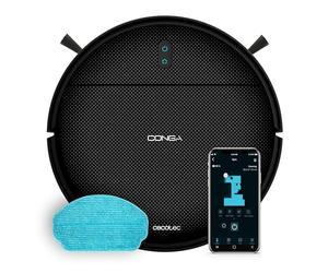 Cecotec Robot Aspirateur avec Navigation Gyroscopique et App Conga M10 X-Treme. 3000Pa, Balaye, Aspire, Lave et Passe la Serpillière, Autonomie jusqu' 150m2, Capteurs Anti-chute et 2 Brosses Latérales